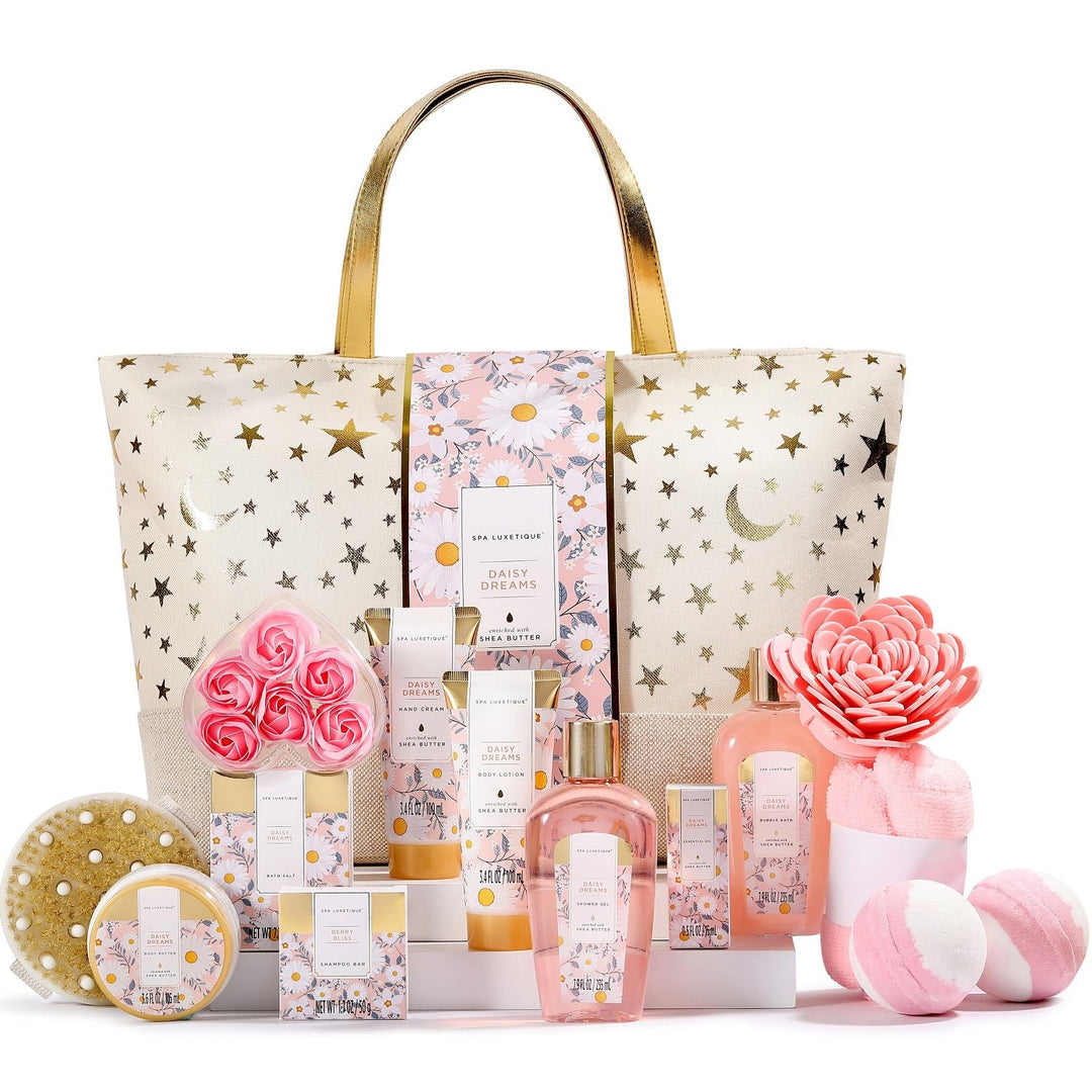 SPA LUXETIQUE Beauty Set für Frauen-Bade Geschenkset 15tlg Geburtstagsgeschenk mit Duschgel,Geräumig
