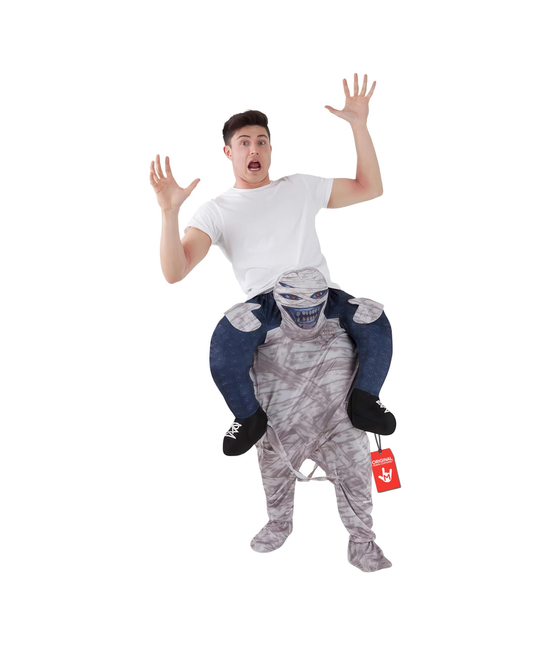Morph Mumien Huckepack Kostüm für Erwachsene, Halloween Karneval, Damen Herren, Mumie