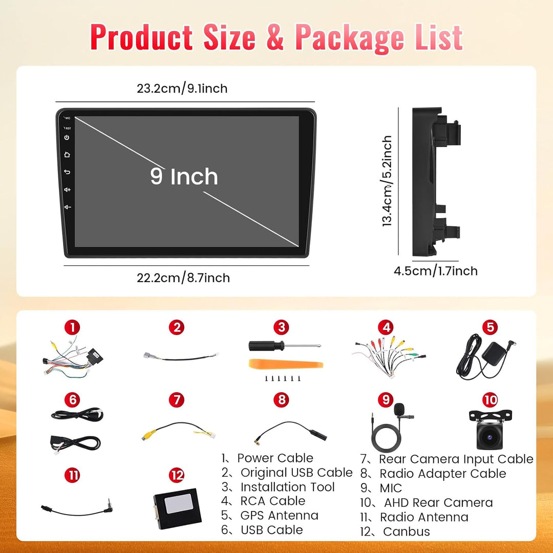 Hikity Qualcomm Snapdragon 8-Core 4+64G Android 15 Autoradio für Citroen Berlingo B9/Peugeot Partner