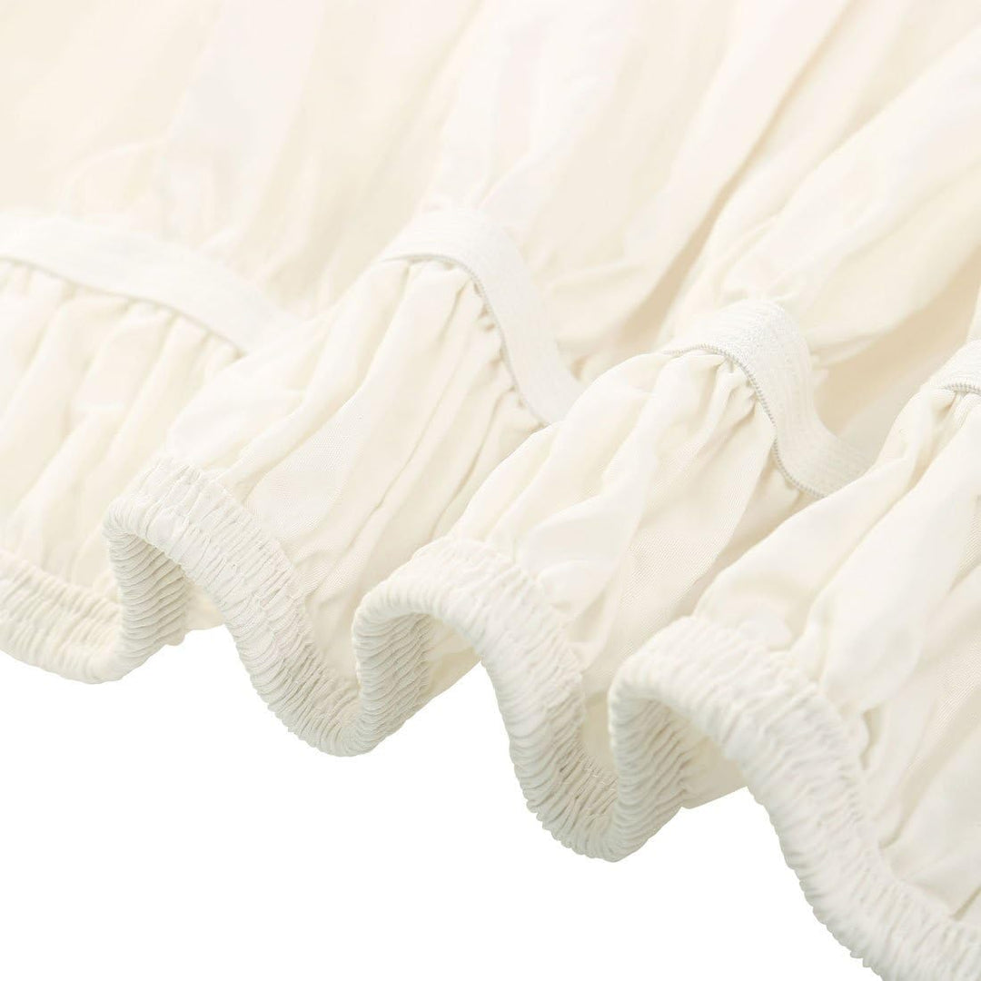 Piccocasa: Betthusse aus gebürstetem Polyester mit drei Stoff-Seiten, elastische Staub-Rüschen, einf