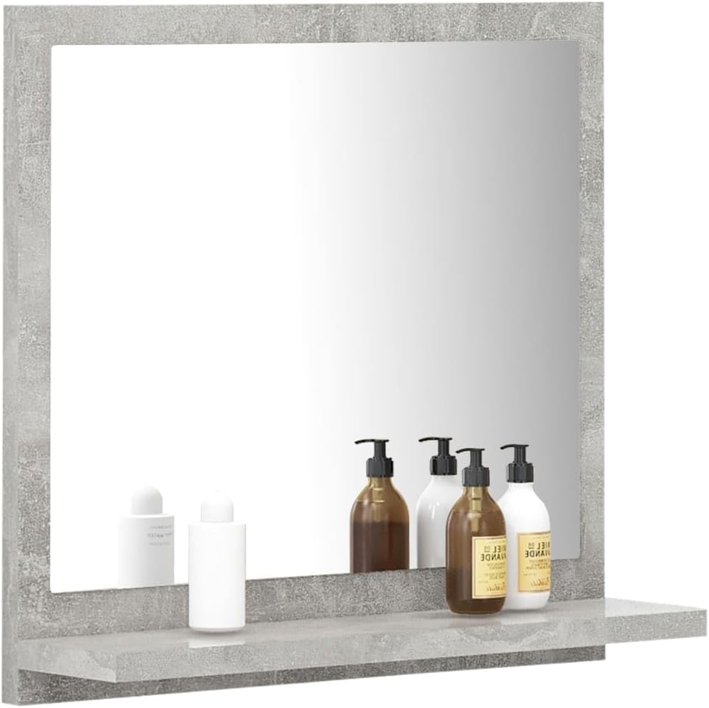 ZQQLVOO Badunterschrank Waschbecken Waschbeckenunterschrank Badspiegel Betongrau 40x10,5x37 cm Holzw