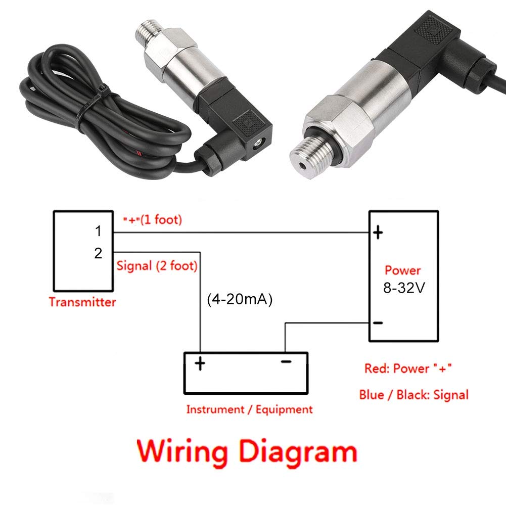 Drucksensor Psi Drucktransmitter 4-20mA Ausgang G1 / 4"Silizium Drucktransmitter Transducer für Wass