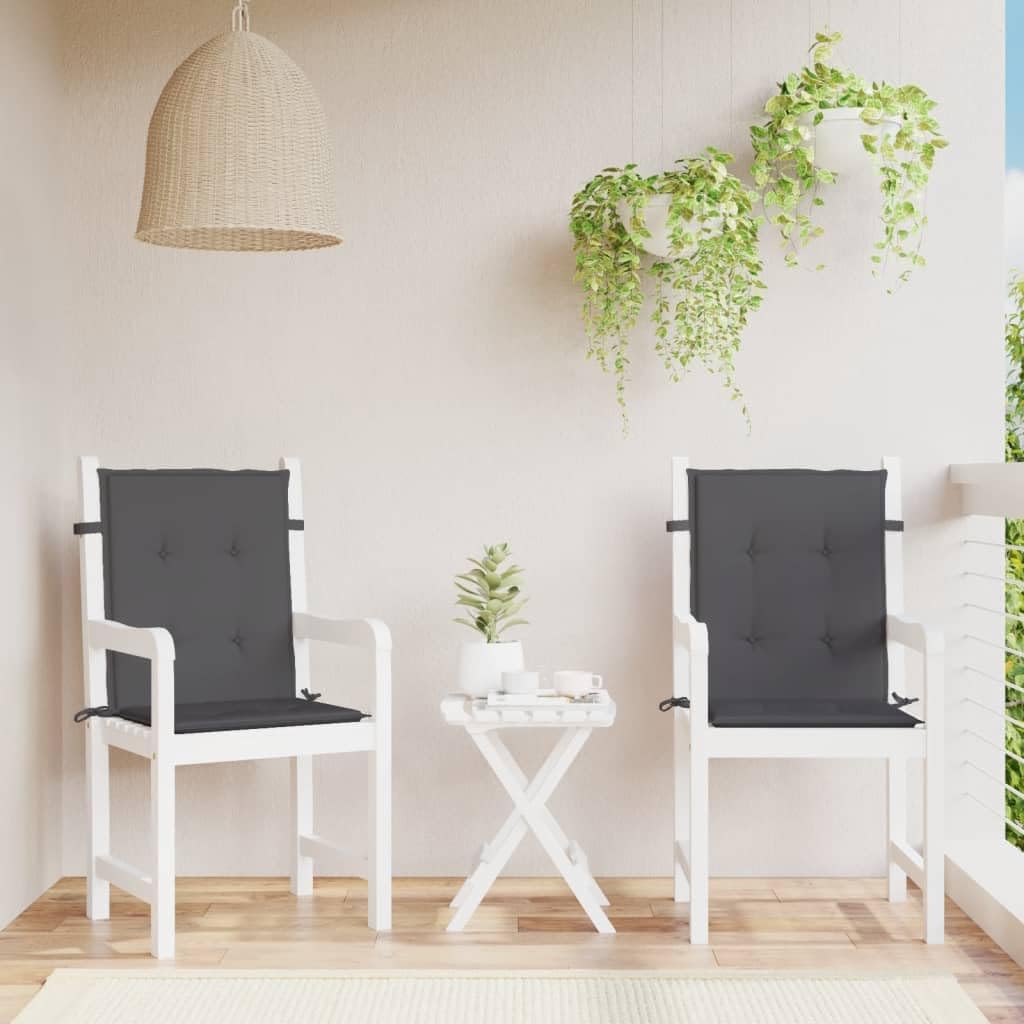 vidaXL Gartenstuhlauflagen 2 STK., Niedriglehner Auflagen für Gartenstühle, Stuhlauflage Stuhlkissen