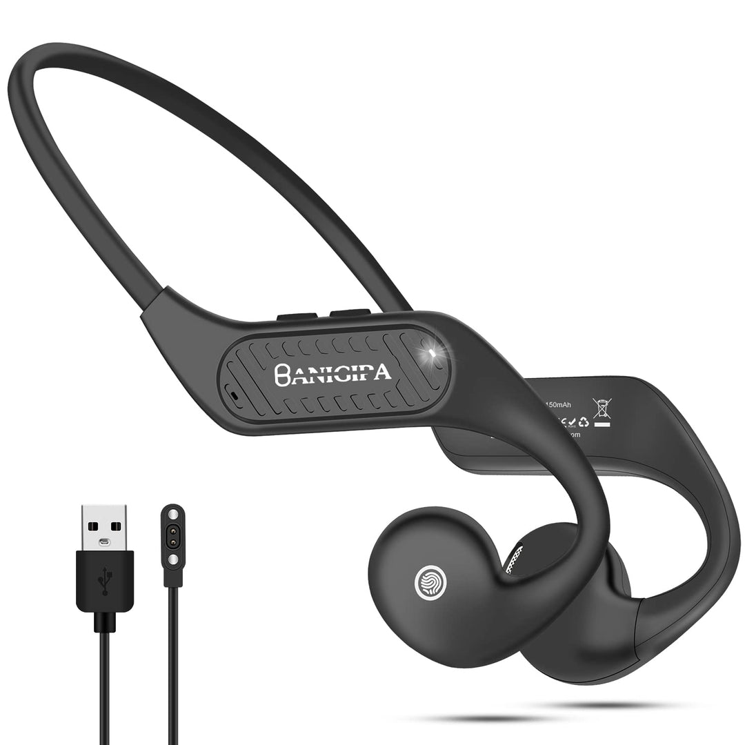 BANIGIPA Open Ear Kopfhörer, Bluetooth 5.3 Headset mit eingebauten Mikrofonen für Büro und Arbeit, l