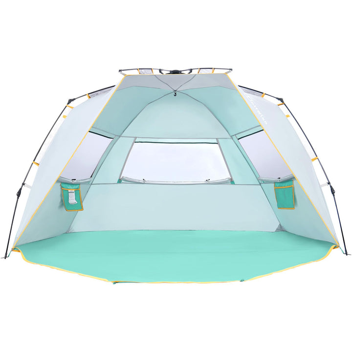 Wolfwise Strandmuschel mit Schnellaufbau für 6-7 Personen – UV-Schutz 50+, Wasserabweisend, Privater