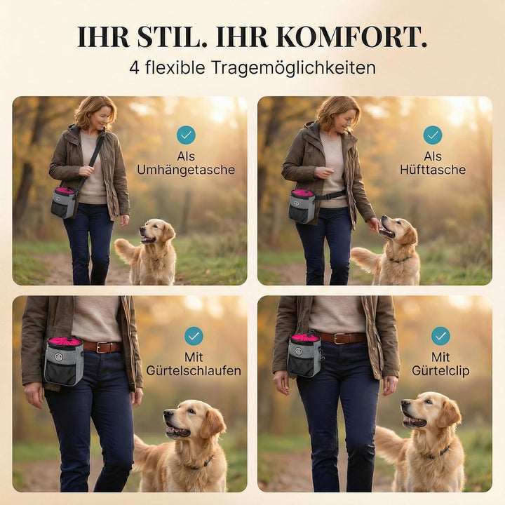 HUND IST KÖNIG® Premium Leckerlibeutel für Hunde - der Alleskönner - Robuster Futterbeutel Hunde mit