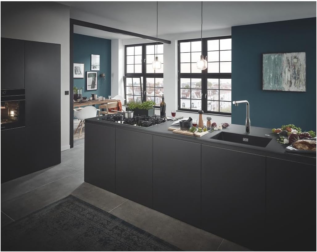 GROHE K700 Unterbau | Kompositspüle | granit schwarz | 31653AP0, 45.7 x 40.6 cm Grau (Granite Black)