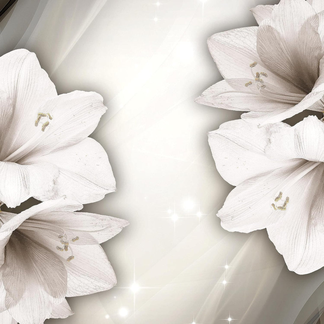 Runa Art Wandbilder Blumen Lilien 5 Teilig Bild auf Vlies Leinwand Deko Wohnzimmer Abstrakt Schwarz