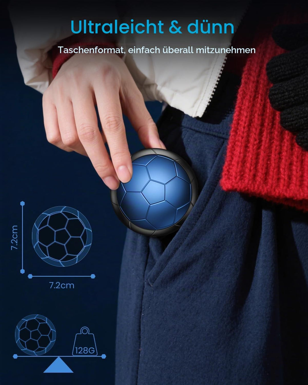 2er Set Handwärmer Elektrisch | Magnetische Taschenwärmer Wiederverwendbar mit 3 Heizmodi &amp; 20 Stund