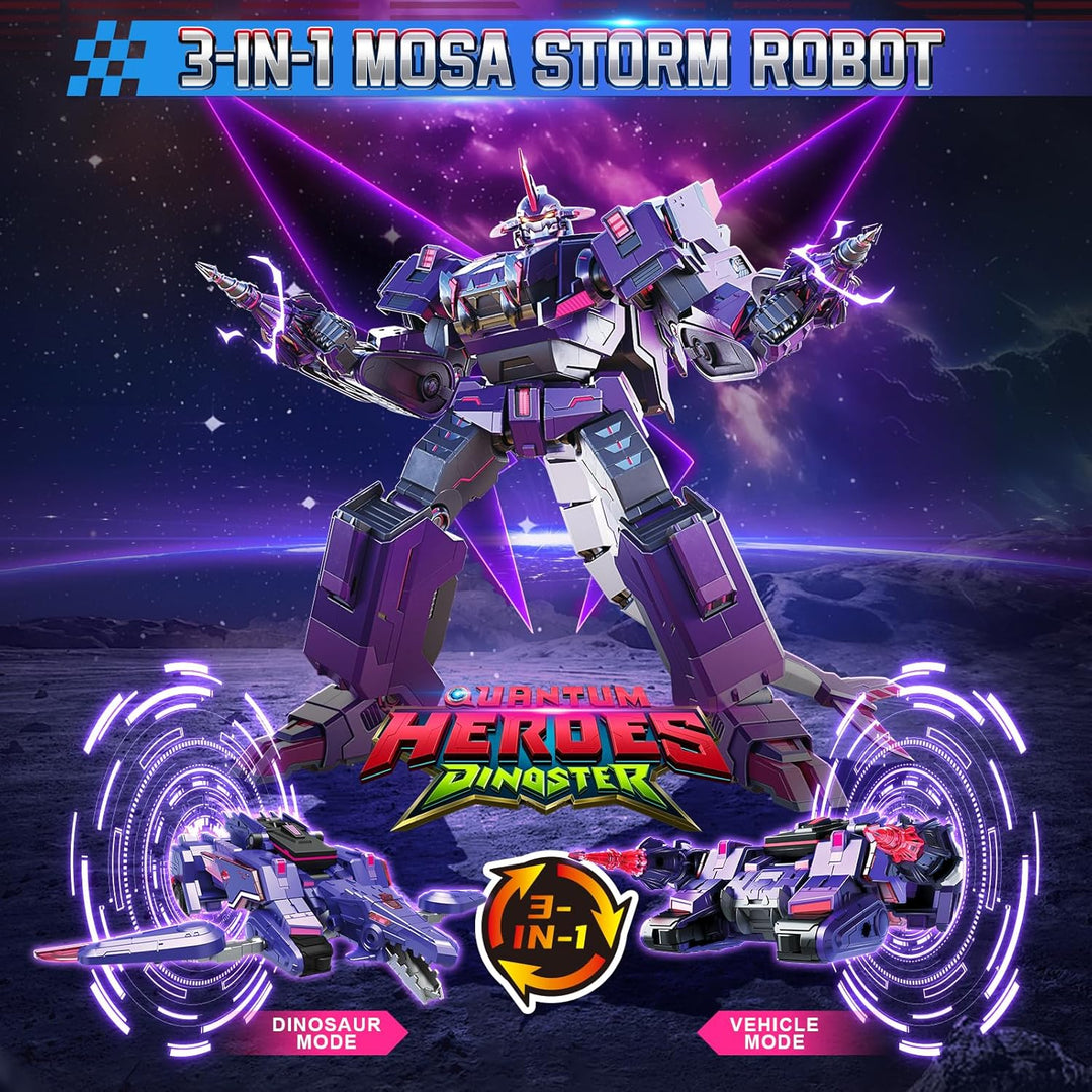 3 in 1 Verwandlungsroboter Mosa Storm, 8,66 Zoll, Kinder Roboter Spielzeug, Chariot und Roboter Tran