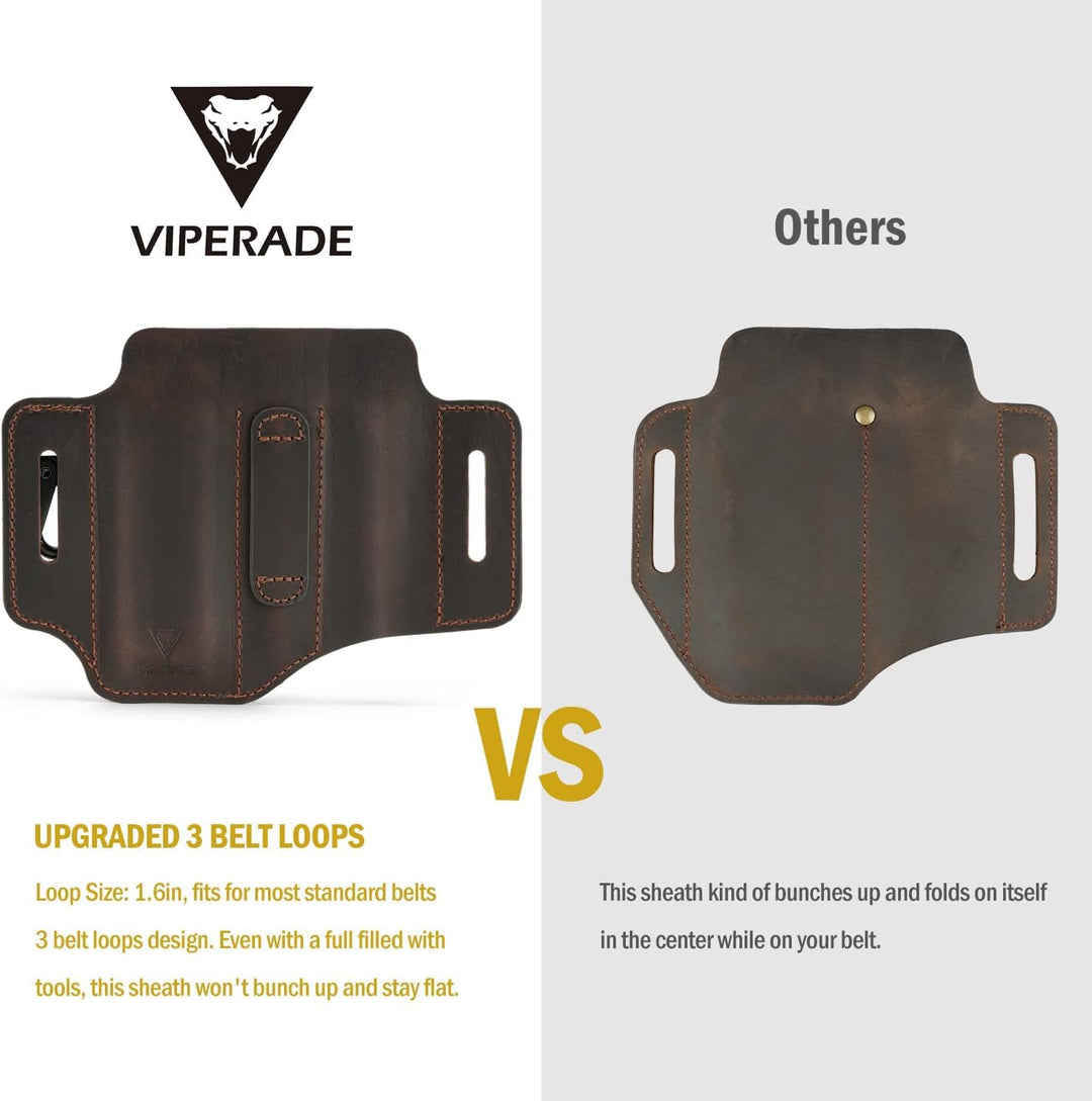 VIPERADE PJ29 EDC Lederscheide, Multitoolscheide/Werkzeuge Holster/Messergürtelscheide/Taschenlampen