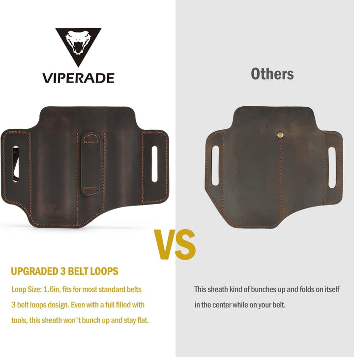 VIPERADE PJ29 EDC Lederscheide, Multitoolscheide/Werkzeuge Holster/Messergürtelscheide/Taschenlampen