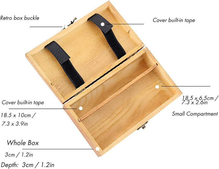 Hölzernes Federmäppchen, antikes Federmäppchen mit Verschluss, Bastelboxen aus Holz für Kunstwerkzeu