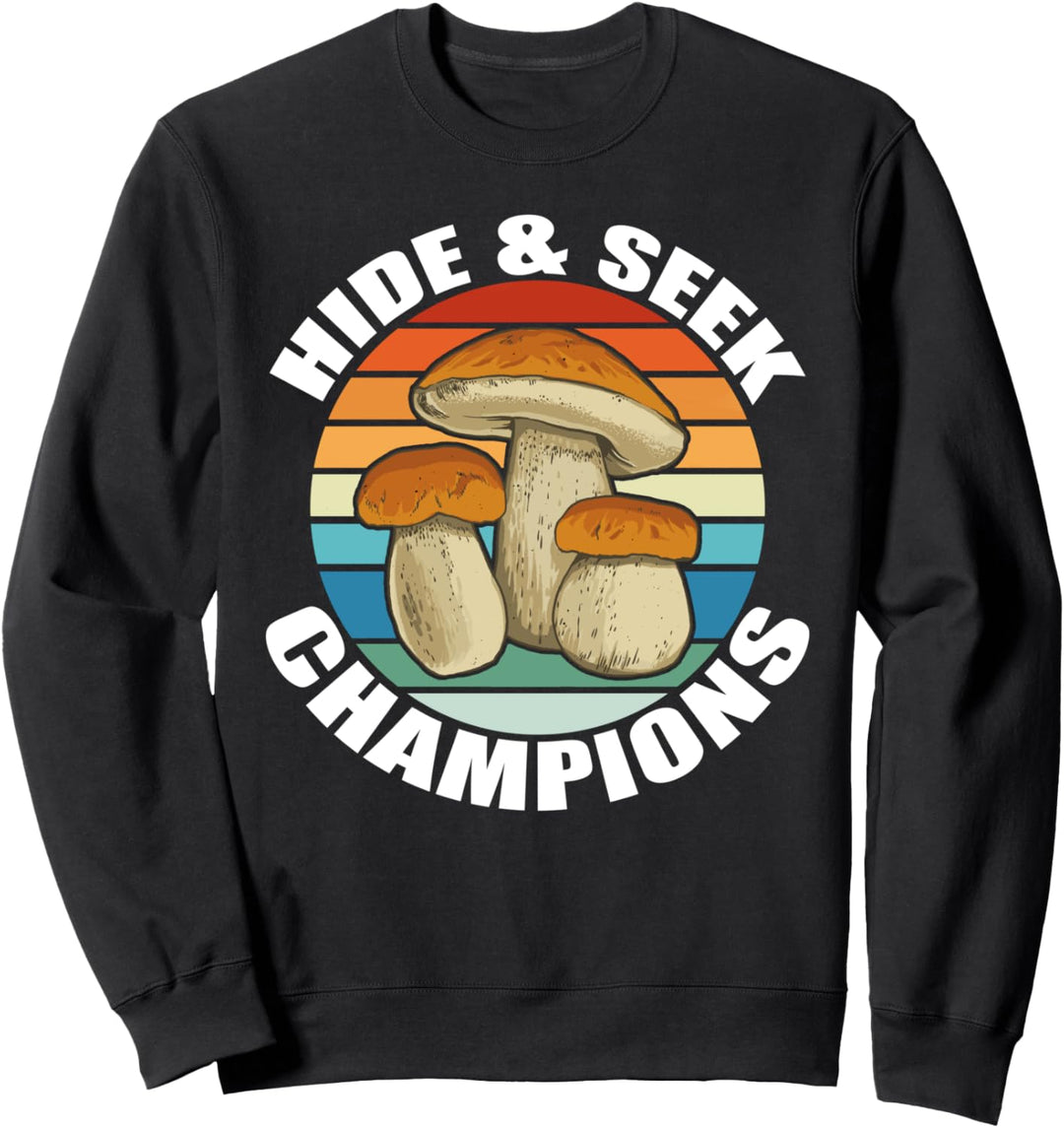 HIDE & SEEK CHAMPIONS mit einem Vintage-Meme mit Pilzen bei Sonnenuntergang Sweatshirt