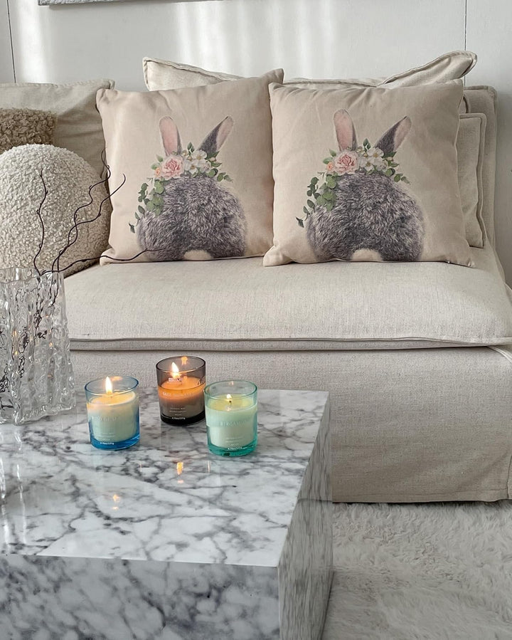 Dekokissen 2er Set Hasenmotiv mehrfarbig 45 x 45 cm Baumwolle/Polyester Fatsia