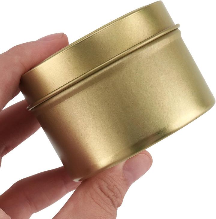 24 Stück Gold Kerzengläser mit Deckel, 120ml Leere Kerzendosen mit Deckel, Kerzenbehälter zum Kerzen