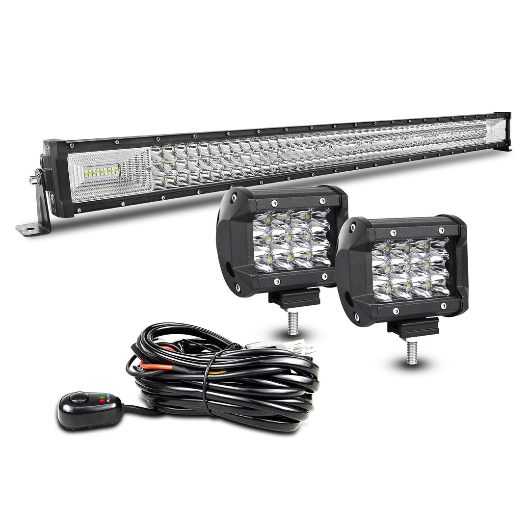 AUXTINGS LED Zusatzscheinwerfer Scheinwerfer mit 3 Reihen 106 cm 540W LED Nebelscheinwerfer + 10cm l