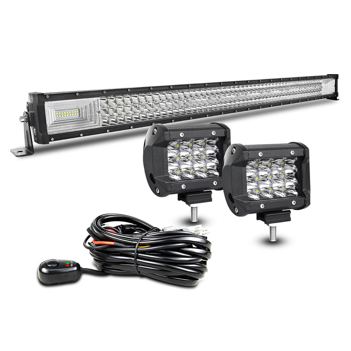 AUXTINGS LED Zusatzscheinwerfer Scheinwerfer mit 3 Reihen 106 cm 540W LED Nebelscheinwerfer + 10cm l