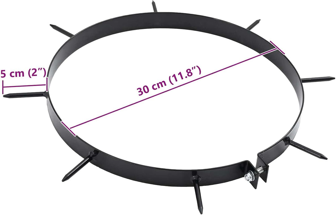 vidaXL Rasen-Aerator-Klemme mit Spikes 5 STK. Ø 30 cm Stahl Ø30 cm, Ø30 cm