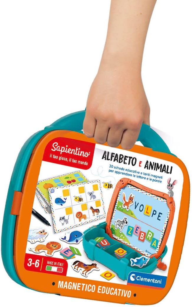 Clementoni 16714 Sapientino Magnetkoffer Alphabet und Tiere-Lernspiel zum Lernen von Buchstaben und