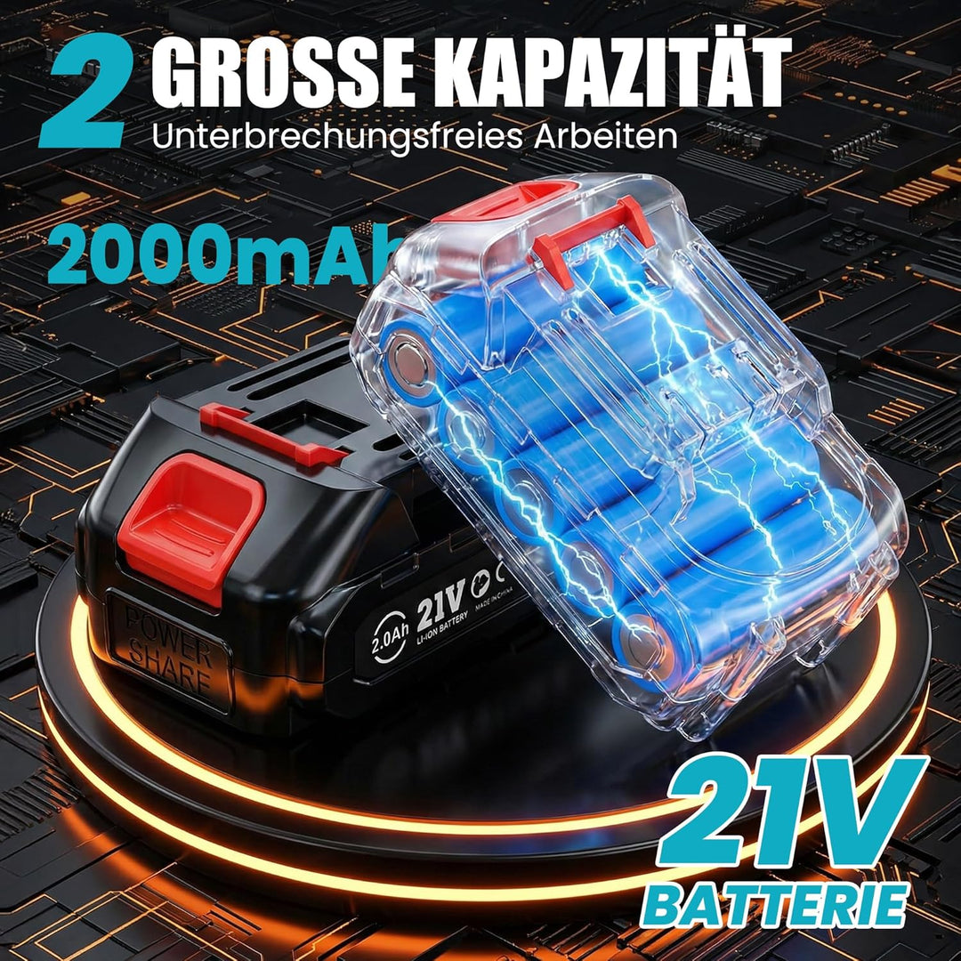 Akku-kartuschenpresse kompatibel mit Makita LXT-18V, 2x2000mAh Akkus, 6 Geschwindigkeiten, Max 1100L