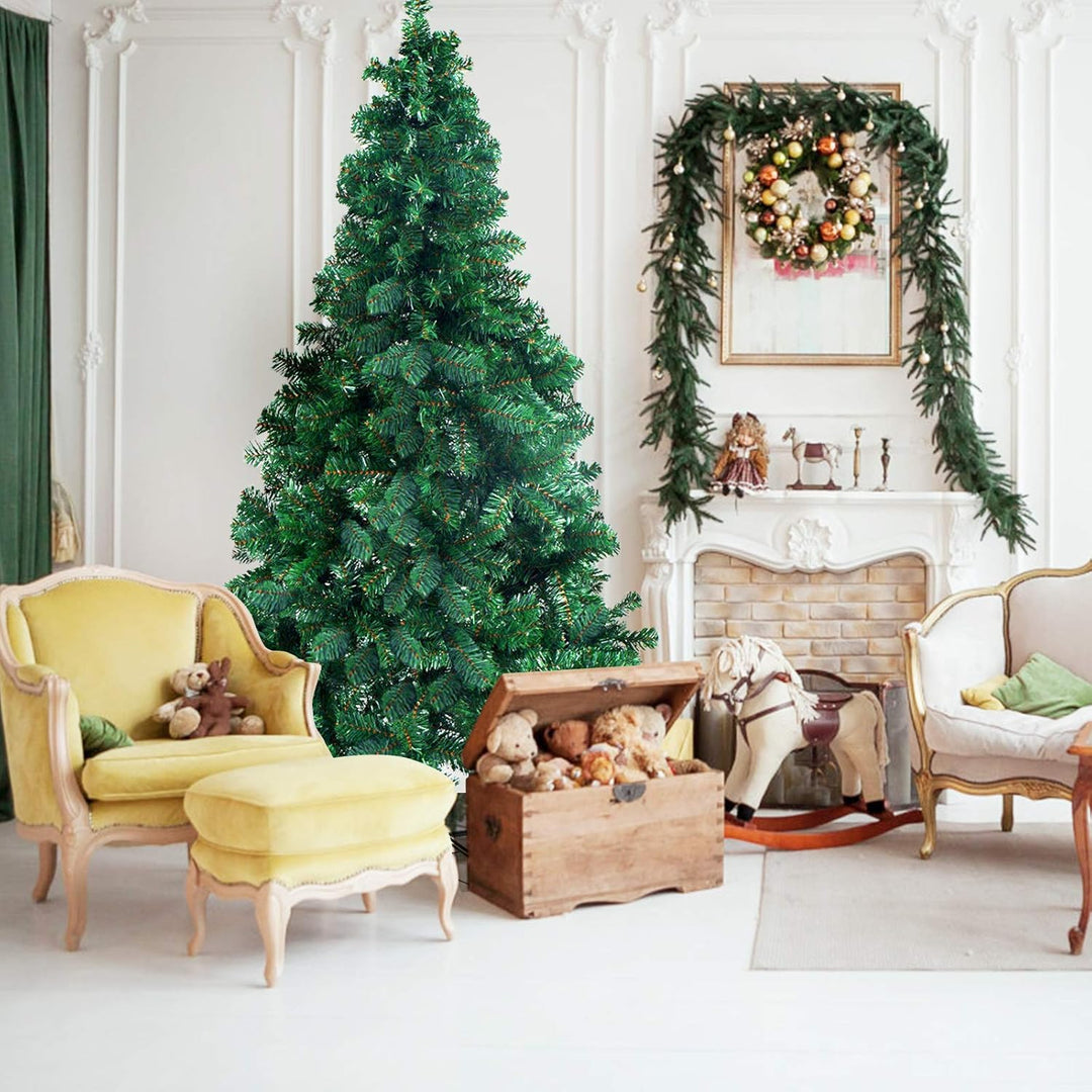 GOPLUS 150/180/210/240cm Weihnachtsbaum Grün, Festliche Weihnachtdekoration für Zuhause, Grüner Tann