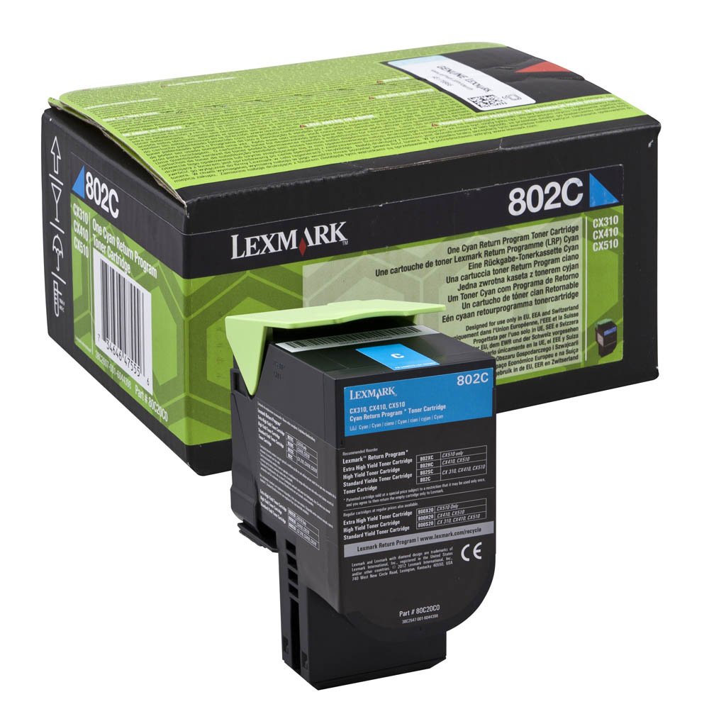 Lexmark 80C20C0 Return Program Toner Cartridge, cyan One size, Cyan One size