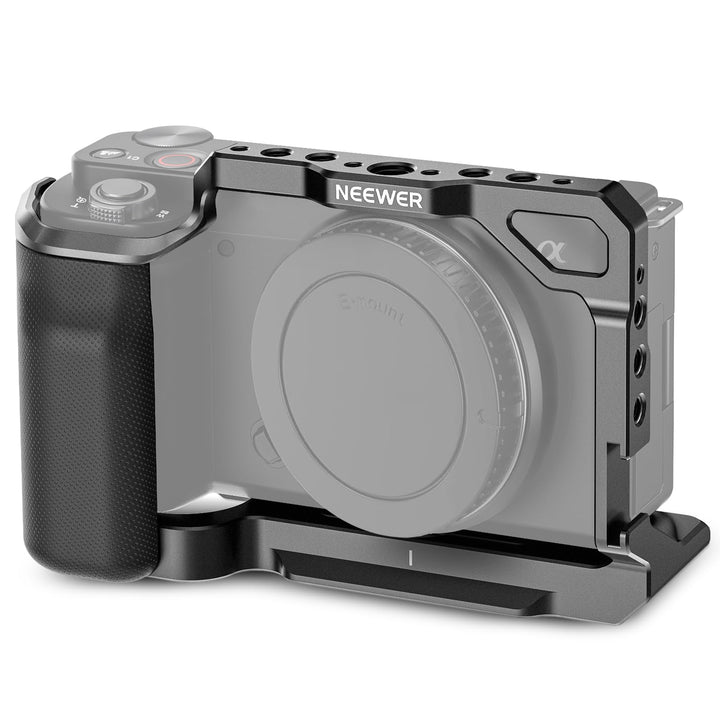 NEEWER ZV-E10 Kamerakäfig mit Silikongriff, 1/4" Gewinde, 3/8" ARRI Positionierungslöcher, Arca Typ