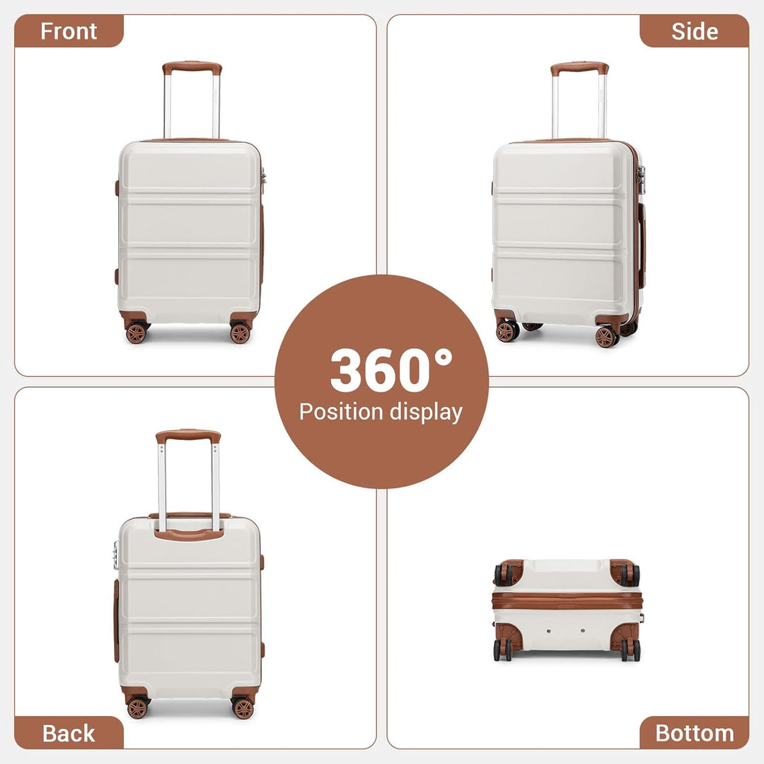 KONO Handgepäck Koffer ABS+PC Hartschalenkoffer, Kabinenkoffer 52x38x21 cm für Lufthansa & Eurowings