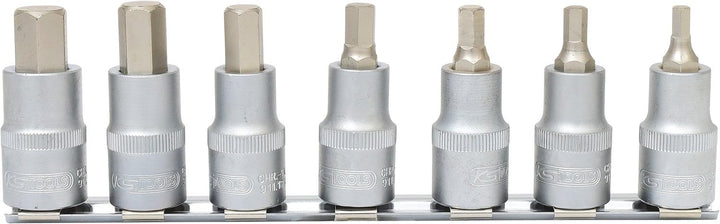 KS Tools 911.1320 1/2" Bit-Stecknuss-Satz Innensechskant, kurz, 7-tlg.