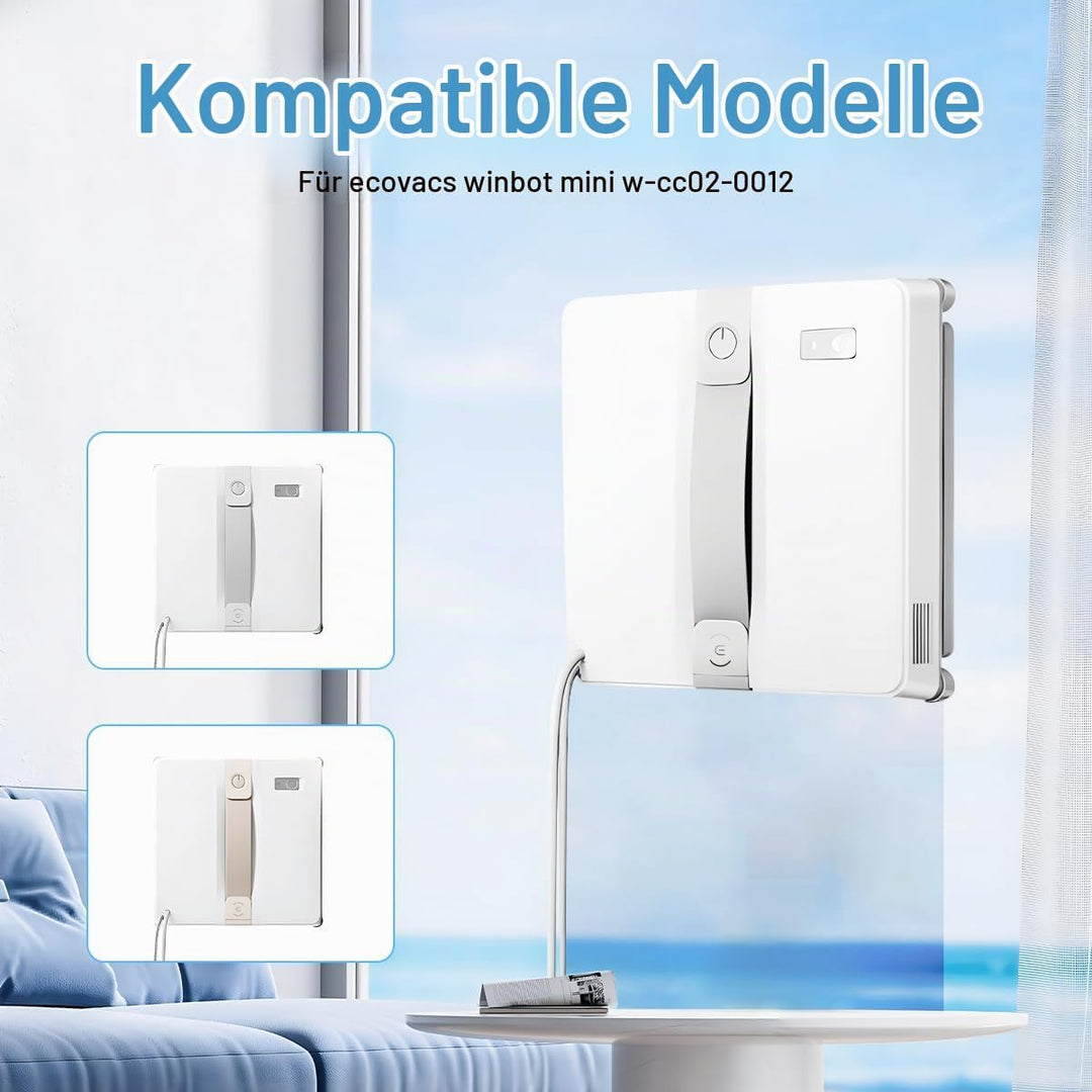 10 Stück für Ecovacs Winbot Mini Ersatzteile Wischtücher Reinigungstuch Set, für Ecovacs Winbot Fens