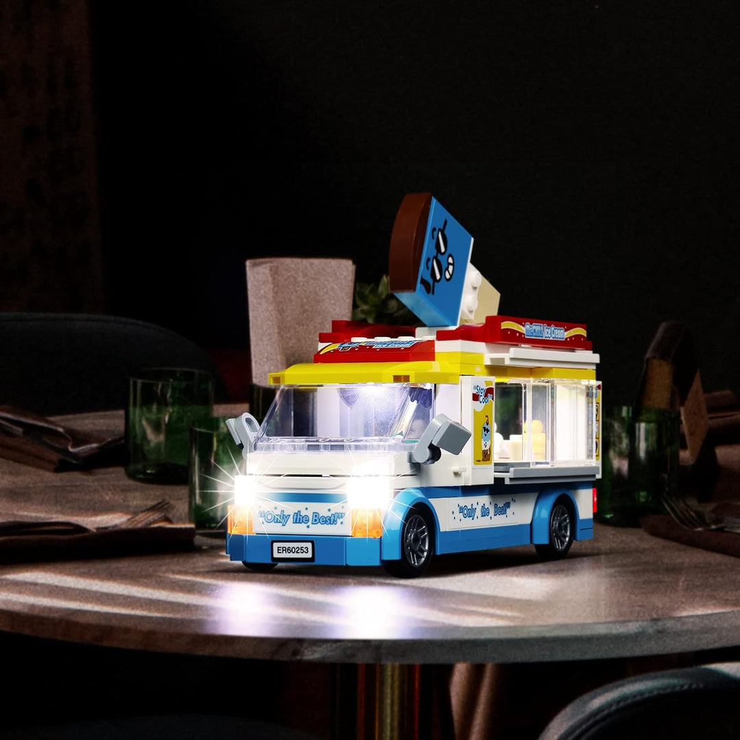 Led Licht Set für Lego Eiswagen, Dekorationsbeleuchtungsset für Lego 60253 City Great Vehicles Eiswa