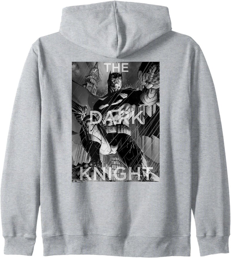 Batman Fighting The Storm Grayscale Kapuzenjacke