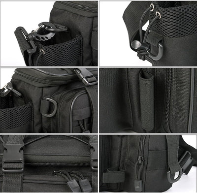 YUEMING Angeltasche, Fishing Angeltasche, Angelkoffer Forellen-Tasche Angeln mit gepolstertem Schult