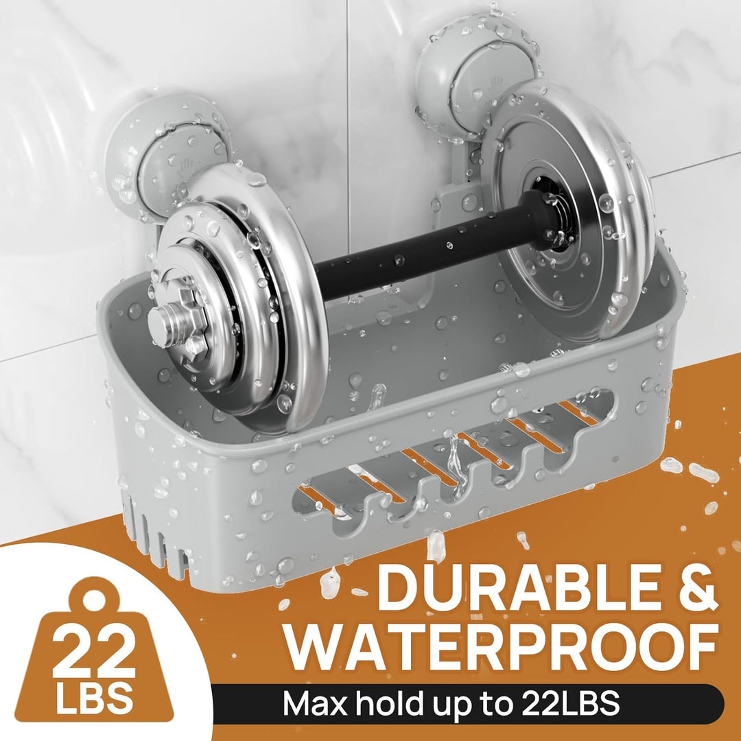 LEVERLOC Duschablage Ohne Bohren Saugnapf Dusche Organizer Grosse Kapazität Bad Organizer Ohne Bohre
