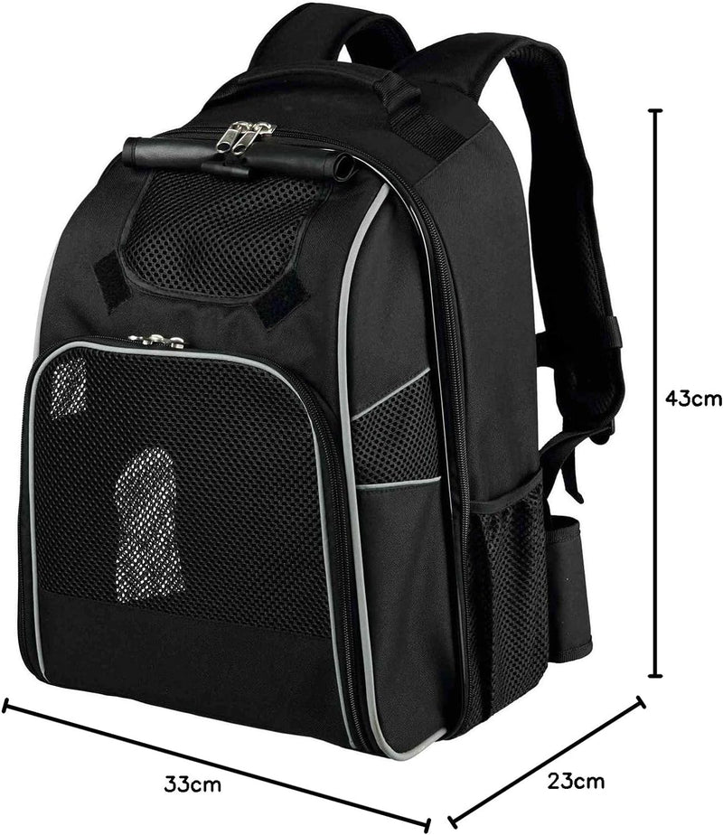 Trixie William Rucksack Tragerucksack für Haustier 33 × 43 × 23 cm schwarz, 33 × 43 × 23 cm schwarz