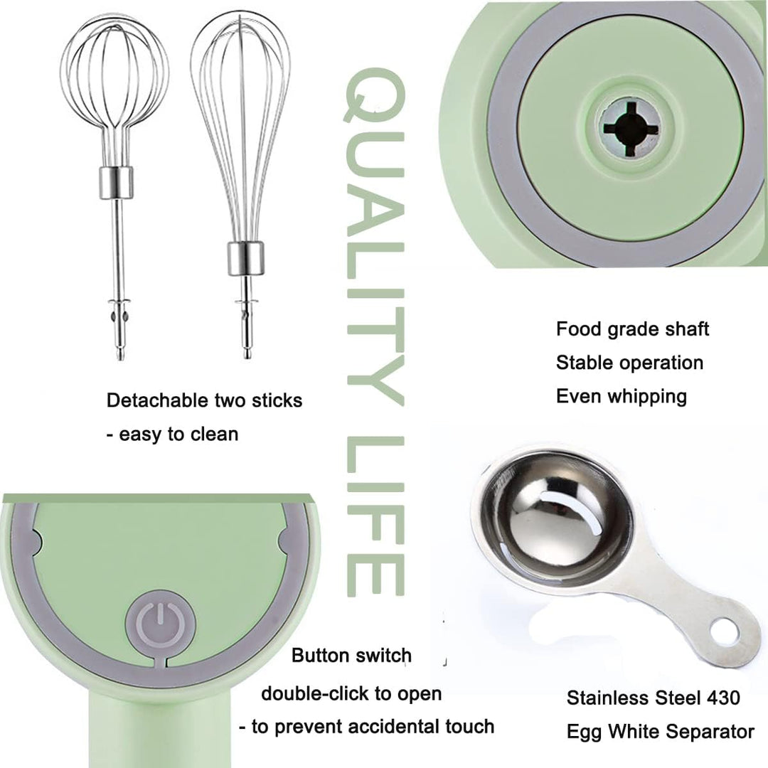 Handmixer, tragbarer, elektrischer schnurloser Handmixer, 3 Geschwindigkeiten, Küche, Backen und Koc