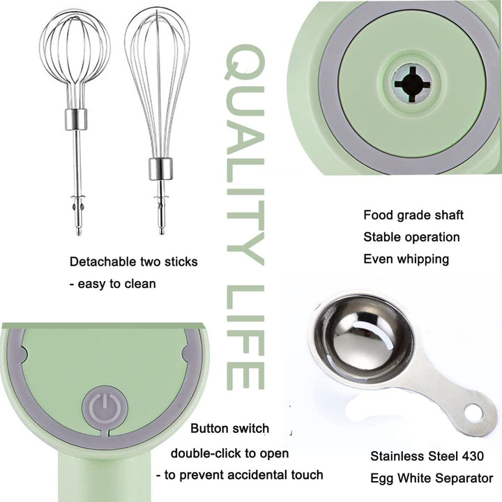 Handmixer, tragbarer, elektrischer schnurloser Handmixer, 3 Geschwindigkeiten, Küche, Backen und Koc
