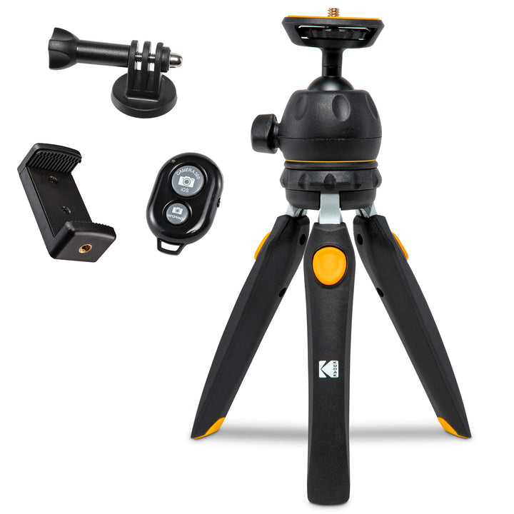 KODAK PhotoGear Mini-Stativ mit Fernbedienung, 360°-Kugelkopf, kompaktes 22,9 cm Tischstativ, 27,9 c