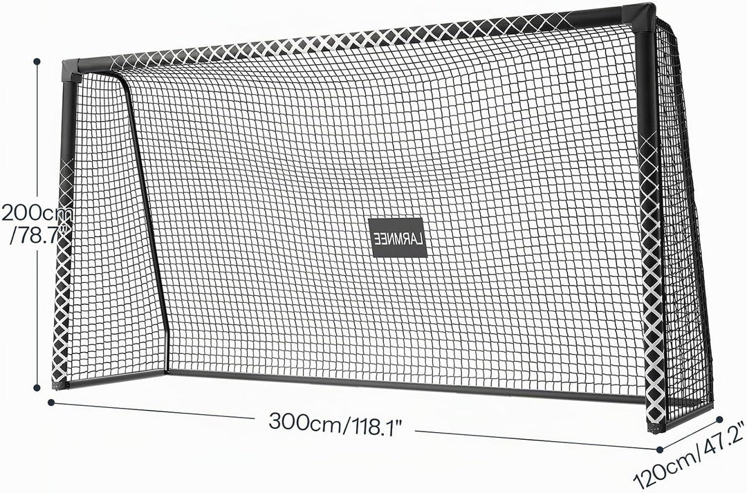 Grosses Fussballtor, PE-Knotennetz, inklusive U-Heringen, Schaumstoffbezug, für Outdoor, Garten, Spi