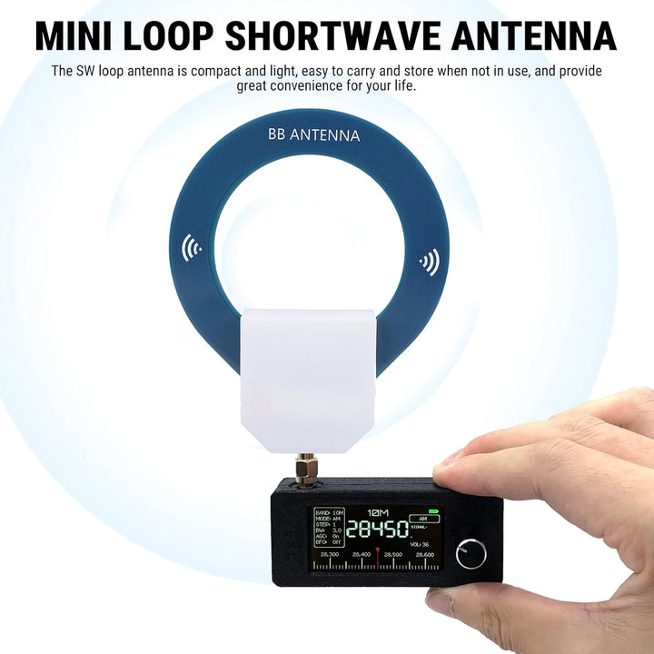 Schleifenantenne, 9.9 KHz-181MHz Kleine SW Runde Antenne, Tragbare Rotierbare FM Shortwave Richtungs