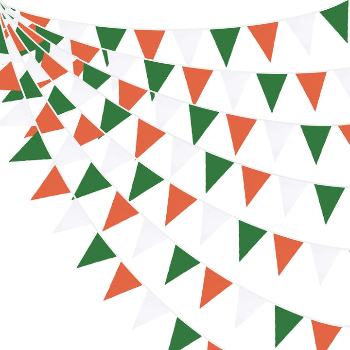 10 m St. Patrick's Day Festival Grün Orange Weiss Wimpel Girlande Dekoration Party Stoff Bunting Dre