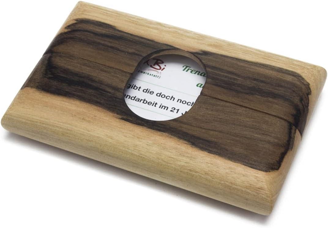 WoodBi Exklusives Portmonee aus Massivholz für Kreditkarten und Visitenkarten geeignet