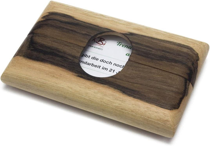 WoodBi Exklusives Portmonee aus Massivholz für Kreditkarten und Visitenkarten geeignet