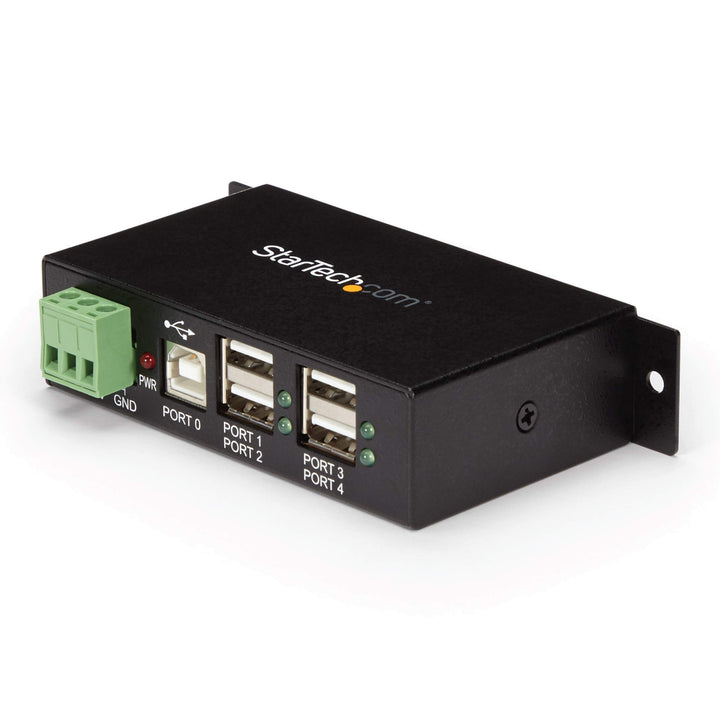StarTech.com 4 Port USB 2.0 Hub - Industrieller USB-A Hub aus Metall - Hutschienen/Wand/Tischmontage