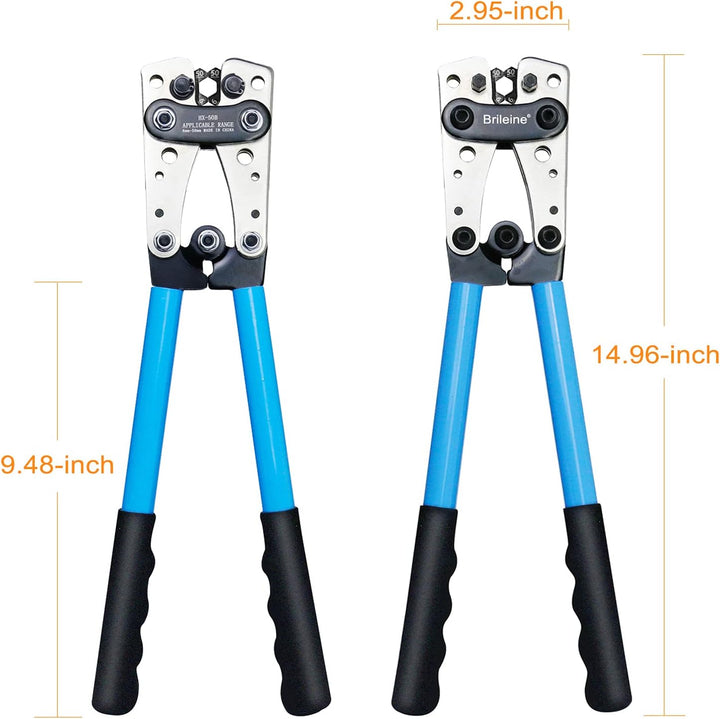 Brileine Batteriekabel Crimpzange von AWG 8-1/0, Batteriekabelschuh Crimpzange für schwere Kabelschu