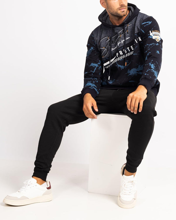Subliminal Mode Herren-Kapuzen-Sweatshirt, langärmlig, zweifarbig, mit Tasche, lässiger Stil, Basic,