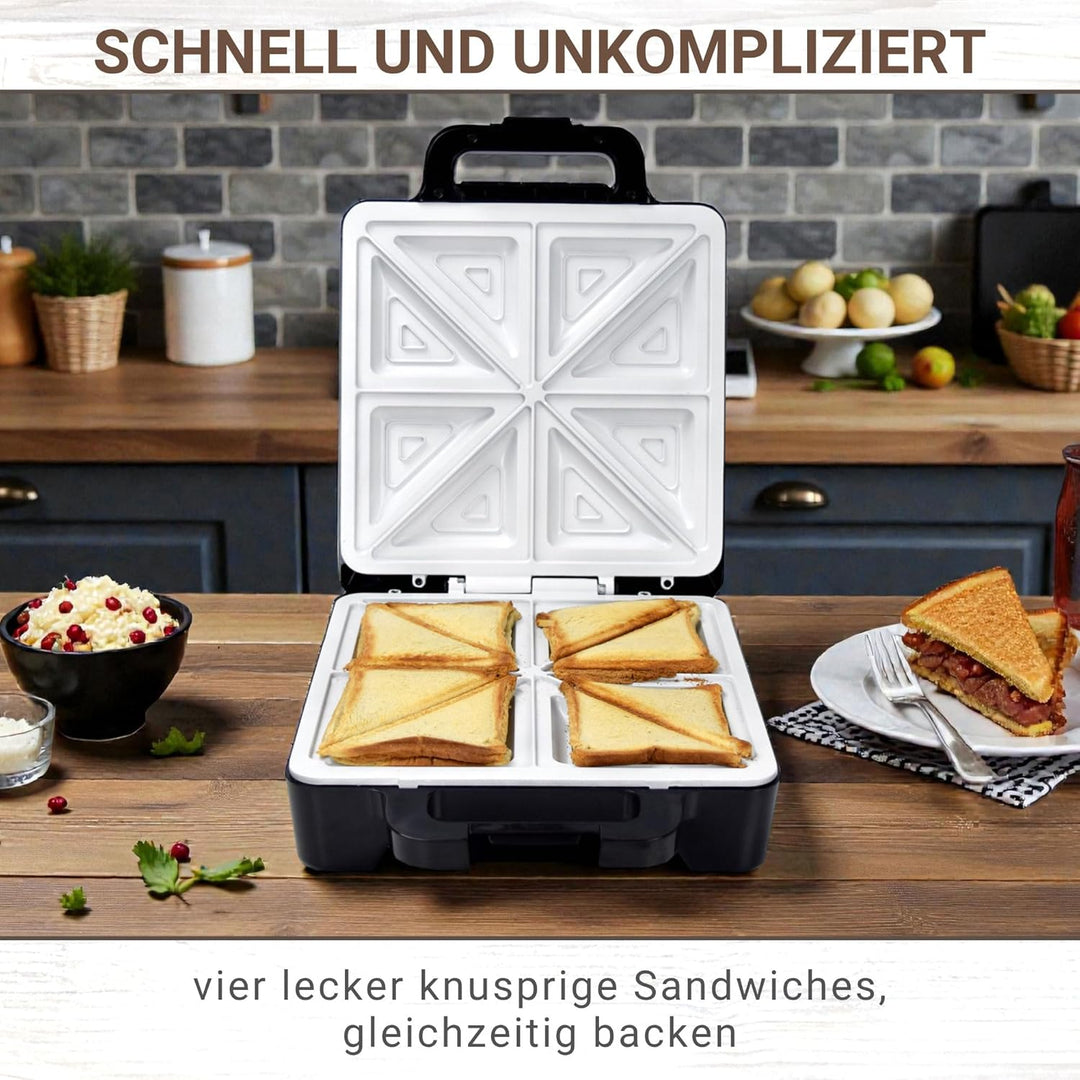 Syntrox Germany Keramik Sandwichmaker Drizle | Sandwich Toaster | Thermostat | Antihaftbeschichtet,