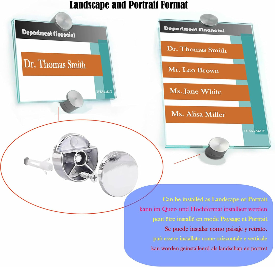 TUKA-i-AKUT 5st. Büro Türschild A4, Klare Acryl Info Sign Halter Transparent, Büroschild zum selbst