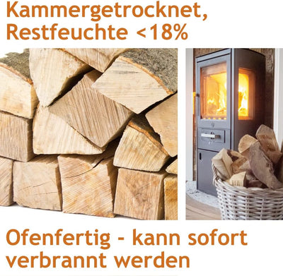 Flameup Brennholz Kaminholz Holz 5-500 kg Für Ofen und Kamin Kaminofen Feuerschale Grill Buche Feuer